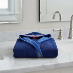 Accappatoio JUNIOR spugna con cappuccio GABEL Pongo blu