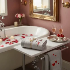 Asciugamani romantici con cagnolini innamorati idea regalo