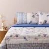 Bassetti Lenzuola Matrimoniali in Raso di Cotone - Collezione Hanami G1 Perla