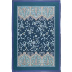 Bassetti Plaid Indian Roses B2 blu 135x190 - Eleganza Floreale Granfoulard