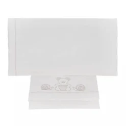 Borbonese completo lettino con sponde in percalle ricamato OP KIDS rosa