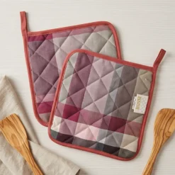 BOSSI CASA | Coppia di Presine Cucina in cotone 1435 rosa 20x20