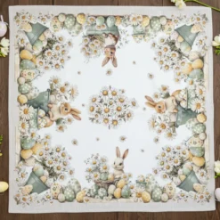Centrotavola Pasquale tovaglietta quadrata 100% cotone 93x93 Rabbit