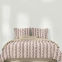 Cogal Copripiumino matrimoniale caldo cotone 250x245 Zig-Zag rosa antico