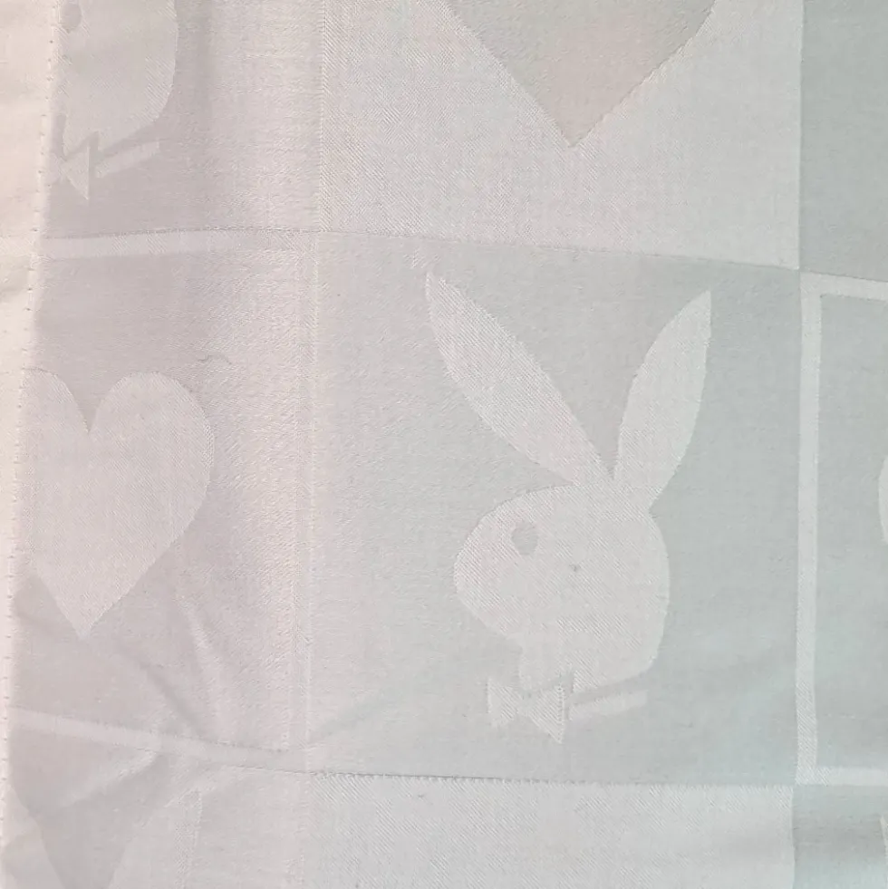 Completo copripiumino matrimoniale in raso PLAYBOY Jacquard bianco