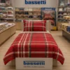 Completo lenzuola in cotone Bassetti Kilt R1 rosso Piazza e Mezza