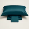 Completo lenzuola in percalle matrimoniale Blumarine Stile blu ottanio