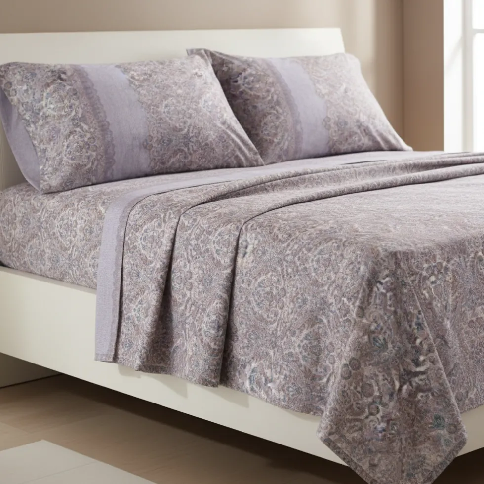 Completo Lenzuola Matrimoniali in Cotone DEHLI stile Orientale Paisley