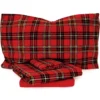 Completo lenzuola matrimoniali in cotone TARTAN scozzese rosso