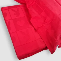 Completo Lenzuola matrimoniale in raso jacquard PLAYBOY bordeaux