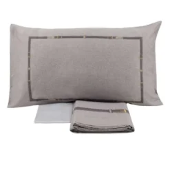 Completo Lenzuola Matrimoniale Raso BORBONESE Belt GRIGIO FERRO