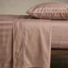 Completo lenzuola matrimoniale 260x295 cm Zefiro Rosa in raso di cotone