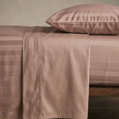 Completo lenzuola matrimoniale 260x295 cm Zefiro Rosa in raso di cotone
