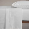 Completo lenzuola matrimoniale 260x295 cm Zefiro Bianco in raso di cotone