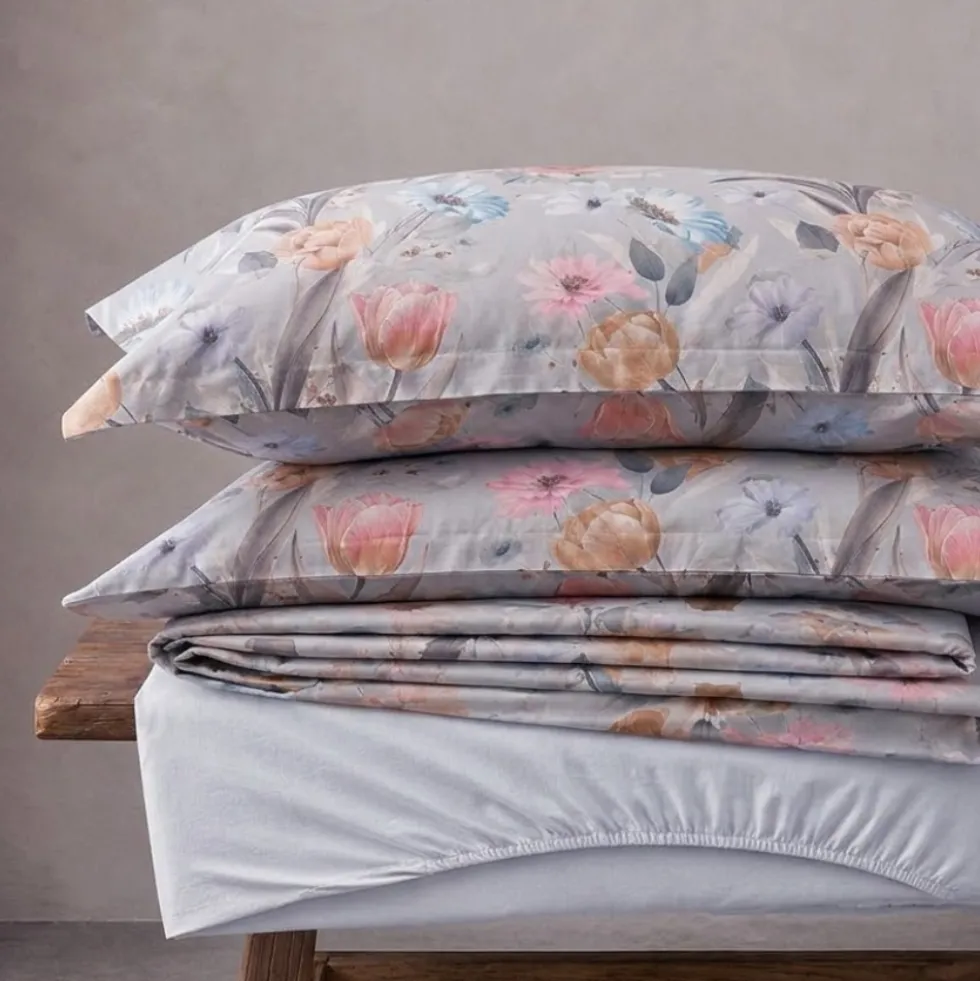 Completo Letto Matrimoniale Percalle Enrico Coveri ILAR perla