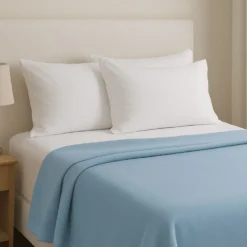 Coperta LANA Vergine Matrimoniale SOMMA DAISY Azzurra