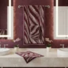 Coppia Asciugamani set 1+1 Carrara Bowery bordeaux in spugna