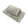 Coppia di asciugamani da bagno set 1+1 in spugna 650 gr pietra
