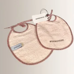 Coppia di bavaglini Borbonese KIDS Cangiante rosa in spugna per bambina