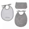 Coppia di bavaglini in trousse Borbonese KIDS Splendido grigio in spugna