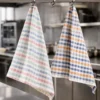 Coppia di canovacci MAXI in cotone ritorto 60x75 quadretti multicolor Dis.3