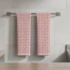 Coppia di Strofinacci da cucina 100% cotone doppio ritorto quadri rossi