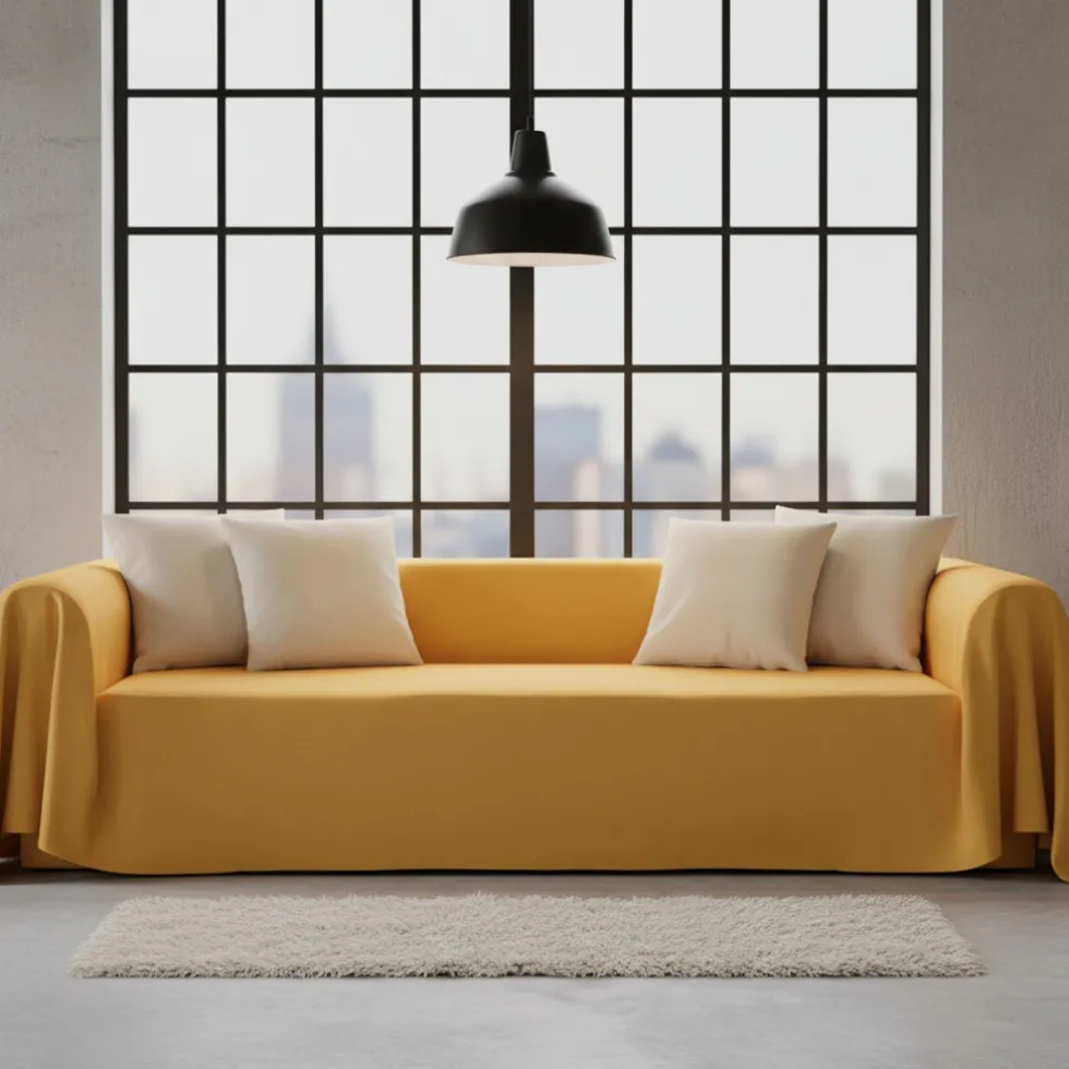 Copridivano copritutto telo Panama RARUS 170x300 cm - senape