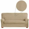 Copridivano Elasticizzato Tortora 165-220 cm | 3 posti con copriseduta