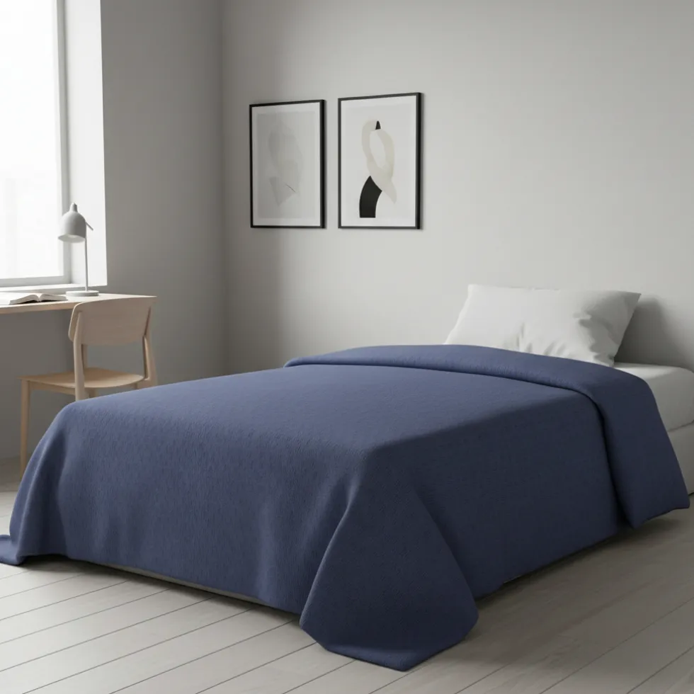 Copriletto Gabel Hugo Blu Piazza e Mezza | 100% Made in Italy