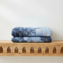 Copriletto primaverile trapuntato singolo 170x265 GABEL Deco blu