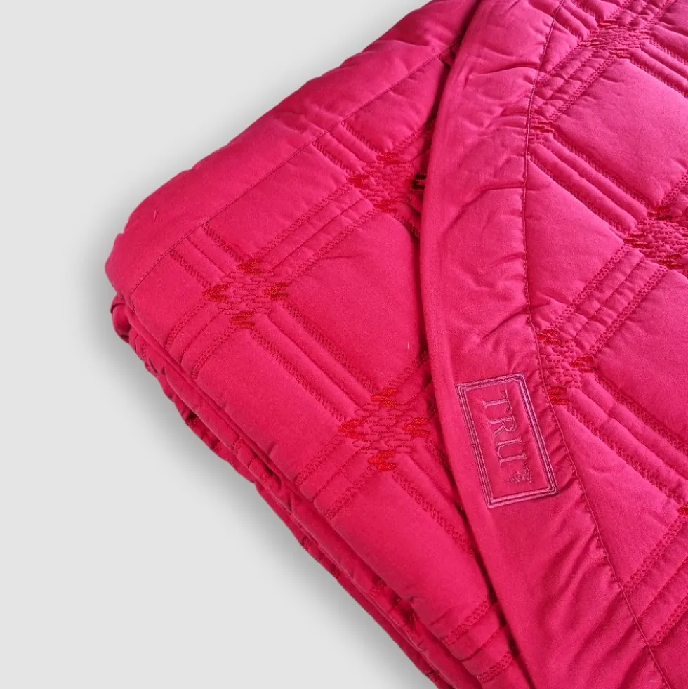 Copriletto TRUSSARDI matrimoniale ricamato Tidy ribes