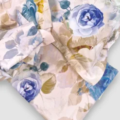 Copripiumini Matrimoniali MIRABELLO Limoges Blu Beige Percalle
