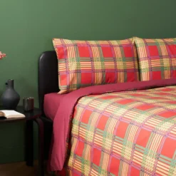 Copripiumino Bassetti COLLEZIONE - Weaving ROSSO 100% cotone matrimoniale