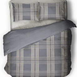 Copripiumino e Federe NOVIA Abacus tartan AVIO puro cotone