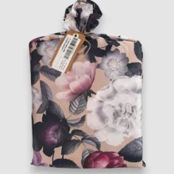 Copripiumino matrimoniale reversibile in raso Floreale Malva