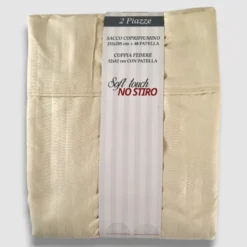 Copripiumino No-STIRO con federe Luxea matrimoniale beige jacquard
