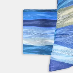 Copripiumone e federe matrimoniale in puro cotone Bassetti Wave Line blu