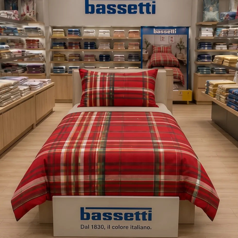 Copripiumone Tartan Rosso Bassetti Kilt Singolo 1 piazza