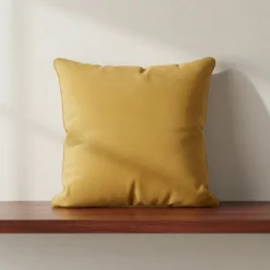 Cuscino Arredo in velluto Borbonese 60x60 Living Ocra con Piping OP