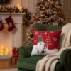 Cuscino NATALE arredo da divano 40x40 cm Gnomo rosso ricamato