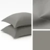Federe Giotto Grigio Satin raso cotone 300TC a 3 volani
