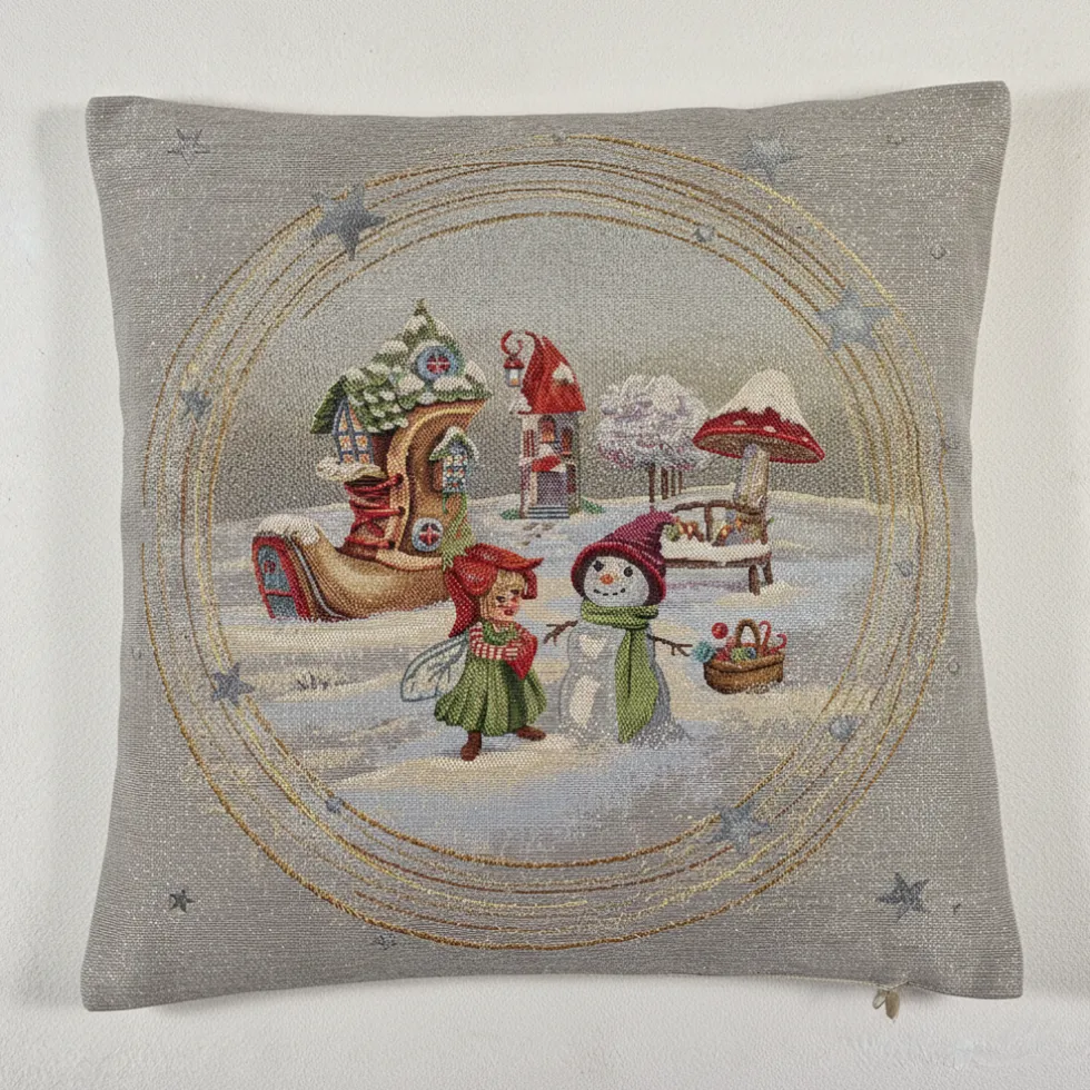 Fodera per cuscino arredo in gobelin Natalizio Fatato 45x45 Natale