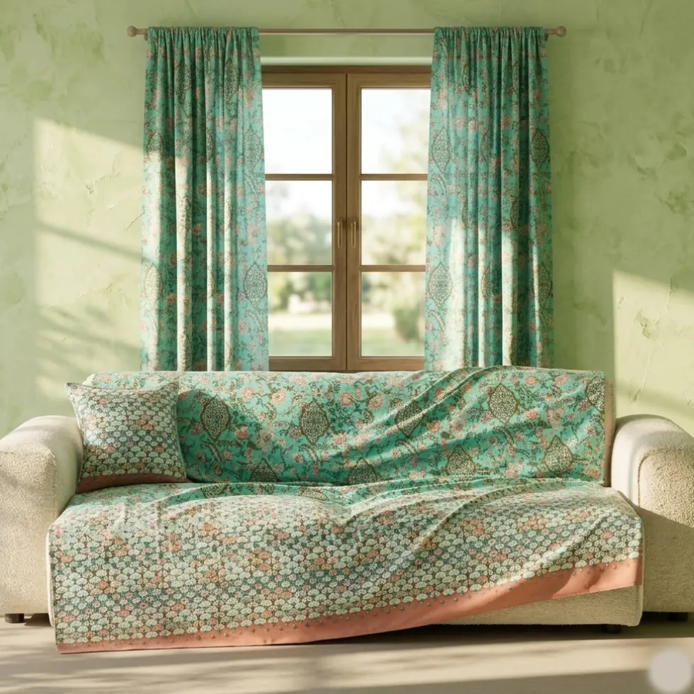 Granfoulard Bassetti Tigullio V1 Verde 270x270 Telo Arredo Maxi