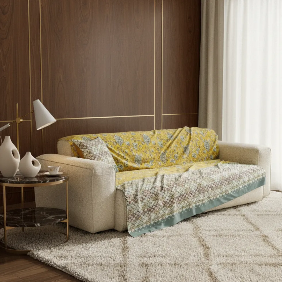 Granfoulard Bassetti Tigullio Oro 180x270 Telo Arredo Giallo Mediterraneo