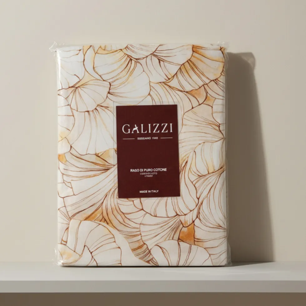 Lenzuola-copriletto Matrimoniali in Raso Emanuela Galizzi Afrodite naturale