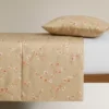 Lenzuola-copriletto Matrimoniale in raso RANDI ALMOND beige floreale