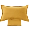 Lenzuola lino 100% e federe matrimoniale Soffio Giallo Ocra
