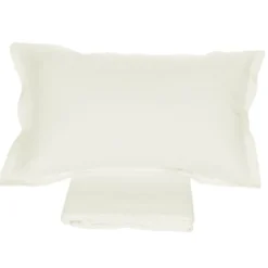 Lenzuola lino 100% e federe matrimoniale Soffio Panna