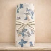 Lenzuola Matrimoniali completo in puro cotone Farfalle a primavera Blu