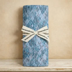 Lenzuola matrimoniali 100% cotone Ren azzurro leggere e fresche